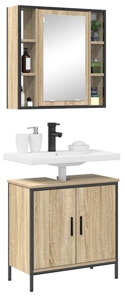 VidaXL Fürdőszoba bútor szett 2 db Barna 60 x 30 x 60 cm Szerelt fa
