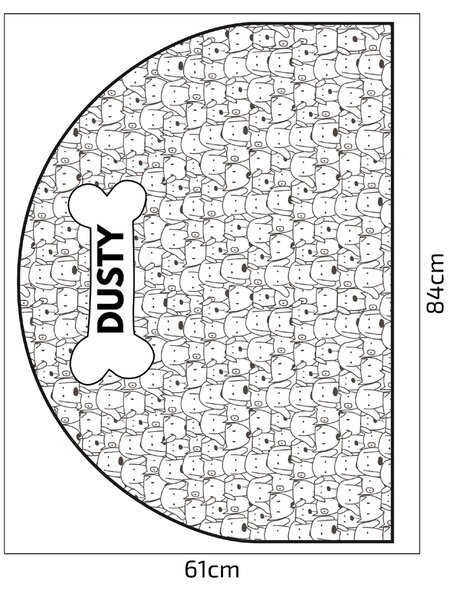 PIPPER. Védő textil falmatrica – Ív – Kutyák Méret: 83x60cm, Indíték: névvel