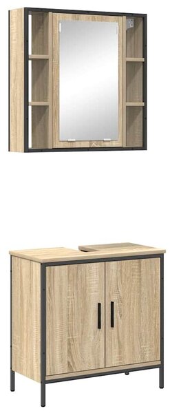 VidaXL Fürdőszoba bútor szett 2 db Barna 60 x 30 x 60 cm Szerelt fa