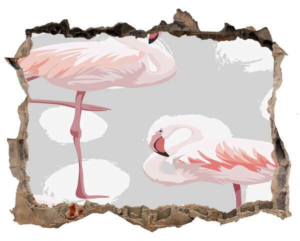 Fali matrica lyuk a falban Flamingók