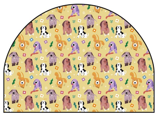 PIPPER. Védő textil falmatrica – Ív – Színes kutyák Méret: 83x60cm, Indíték: névvel
