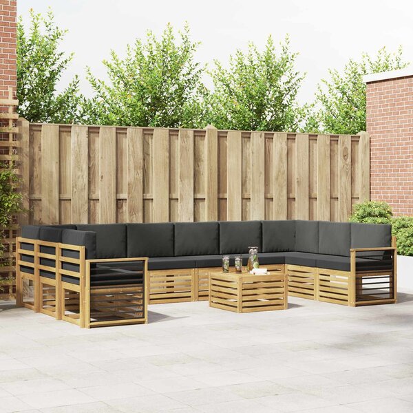 VidaXL Kültéri kanapé szett 8 pcs Fehér és antracit 59 x 59 x 37 cm