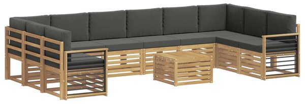 VidaXL Kültéri kanapé szett 8 pcs Fehér és antracit 59 x 59 x 37 cm