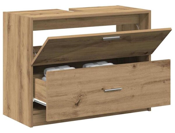 VidaXL Mosdó Szekrény fiókkal Artisan tölgy 78 x 37 x 59 cm Faanyag