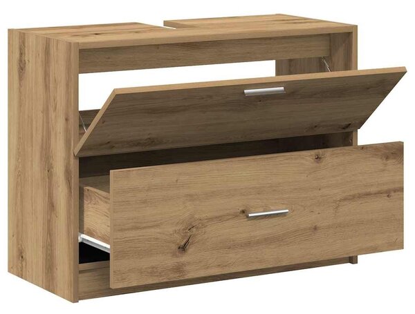 VidaXL Mosdó Szekrény fiókkal Artisan tölgy 78 x 37 x 59 cm Faanyag