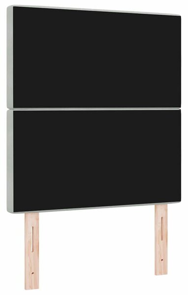 VidaXL LED ágytámla LED szalagokkal Világosszürke 80 cm Bársony