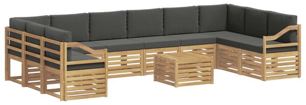 VidaXL Kültéri kanapé szett 8 pcs Fehér és antracit 59 x 59 x 37 cm