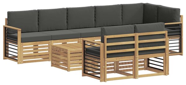 VidaXL Kültéri kanapé szett 8 pcs Fehér és Antracitszürke