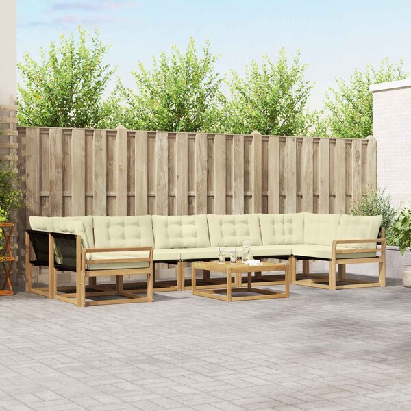 VidaXL Kültéri kanapé szett 8 pcs Fehér és Krém színű 79 x 79 x 37 cm