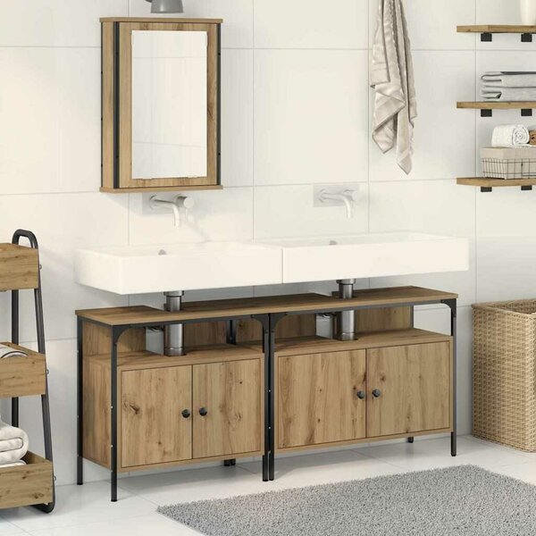 VidaXL Fürdőszobai Mosdószekrények 3 db Barna 80 x 30 x 60 cm