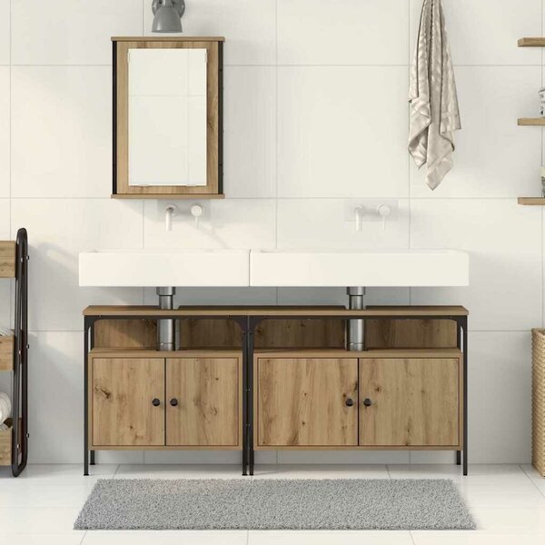 VidaXL Fürdőszobai Mosdószekrények 3 db Barna 80 x 30 x 60 cm