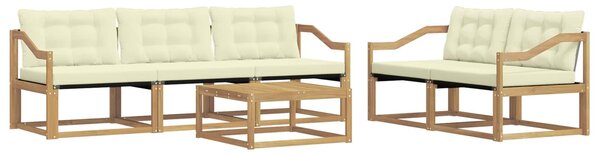 VidaXL Kültéri kanapé szett 6 pcs Fehér és Krém színű 79 x 79 x 37 cm