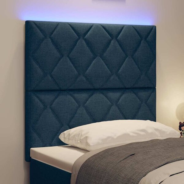 VidaXL LED ágytámla Kék szövet
