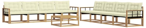 VidaXL Kültéri kanapé szett 9 pcs Fehér és Krém színű 79 x 79 x 37 cm