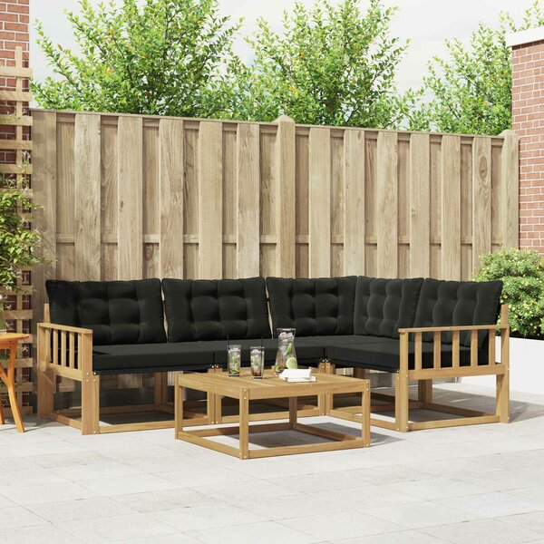 VidaXL Kültéri kanapé szett 5 pcs Fehér és Fekete 79 x 79 x 37 cm