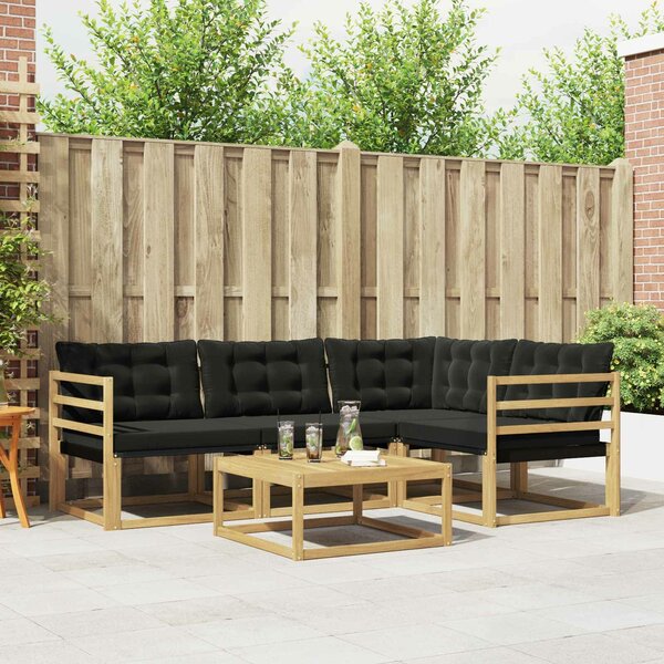 VidaXL Kültéri kanapé szett 5 pcs Fehér és Fekete 79 x 79 x 37 cm