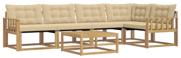 VidaXL Kültéri kanapé szett 6 pcs Fehér és Bézs 79 x 79 x 37 cm
