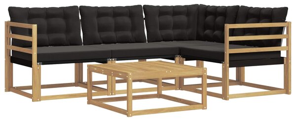 VidaXL Kültéri kanapé szett 5 pcs Fehér és Fekete 79 x 79 x 37 cm