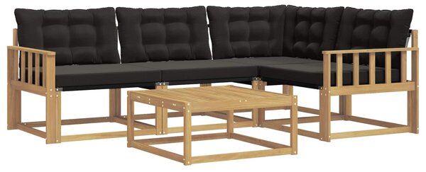 VidaXL Kültéri kanapé szett 5 pcs Fehér és Fekete 79 x 79 x 37 cm