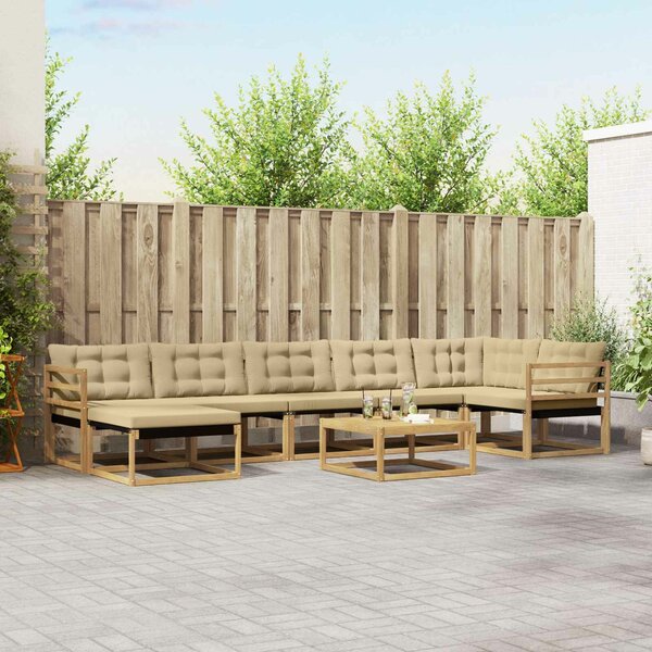 VidaXL Kültéri kanapé szett 8 pcs Fehér és Bézs 79 x 79 x 37 cm