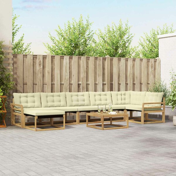 VidaXL Kültéri kanapé szett 8 pcs Fehér és Krém színű 79 x 79 x 37 cm