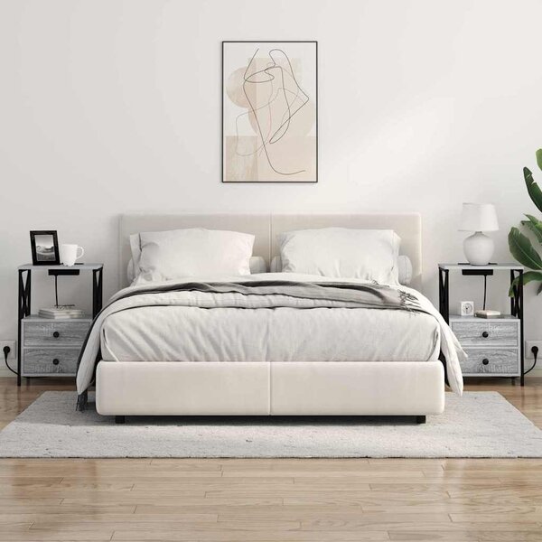 VidaXL Éjjeliszekrény 2 pcs Szürke Sonoma 40 x 31 x 60 cm Faanyag