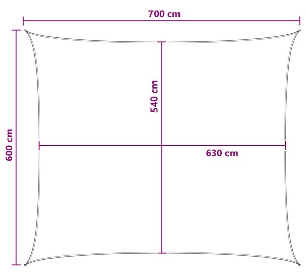 VidaXL Napernyő Vászon Antracit és Fehér 6 x 7 m HDPE