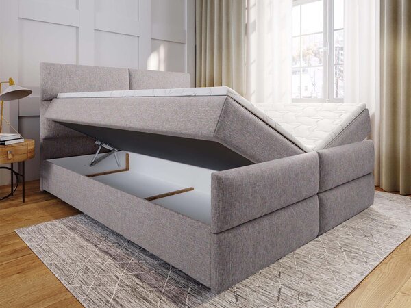 MULEN ágyneműtartós boxspring ágy 180x200 - cappuccino