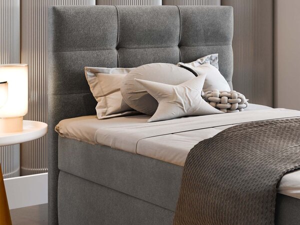 VAMON kárpitozott boxspring ágy 100x200 - szürke