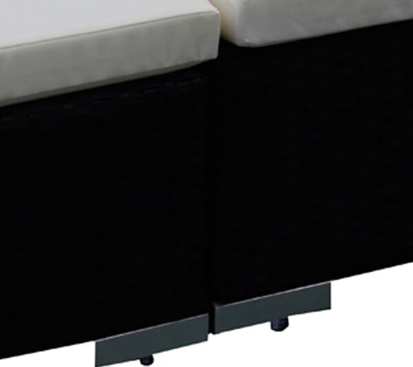 VidaXL 12 részes fekete polyrattan kerti ülőgarnitúra párnákkal