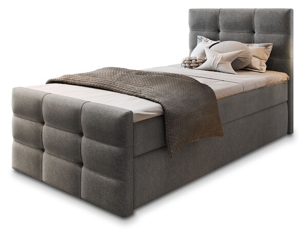 VAMON kárpitozott boxspring ágy 100x200 - szürke