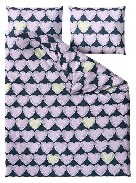 Mikroszálas ágyneműhuzat VIOLET HEARTS világos lila Ágyneműhuzat mérete: 2 db 70 x 80 cm | 160 x 200 cm
