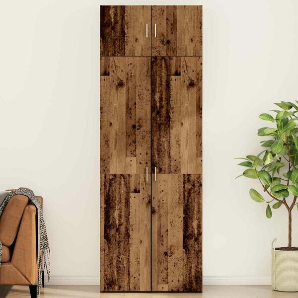VidaXL Tárolószekrény 2 db Öreg fa 80 x 42,5 x 225 cm