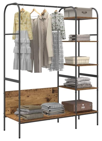 VidaXL Ruhafogó polcokkal tárolóval Barna 120 x 44 x 160 cm Faanyag