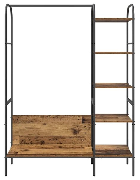 VidaXL Ruhafogó polcokkal tárolóval Barna 120 x 44 x 160 cm Faanyag