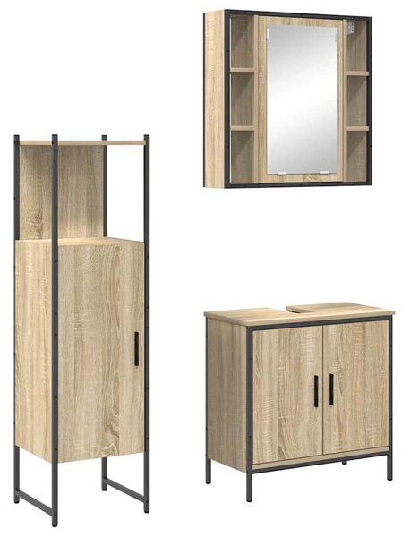 VidaXL Fürdőszoba bútor szett 3 db Barna 60 x 30 x 60 cm Szerelt fa