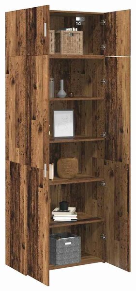 VidaXL Tárolószekrény 2 db Öreg fa 80 x 42,5 x 225 cm