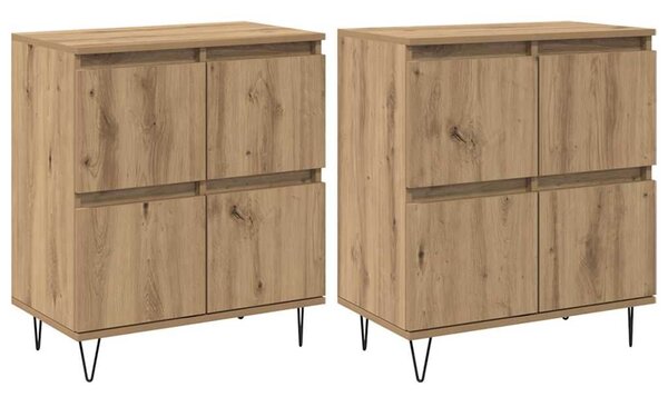VidaXL Oldalszekrények 2 pcs kézműves tölgy 120 x 35 x 70 cm Faanyag