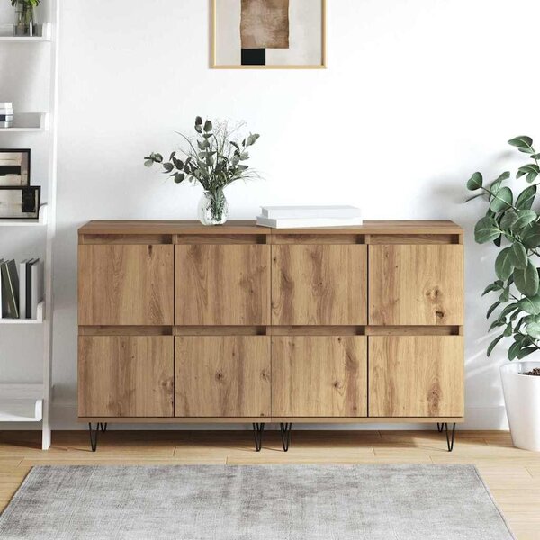 VidaXL Oldalszekrények 2 pcs kézműves tölgy 120 x 35 x 70 cm Faanyag