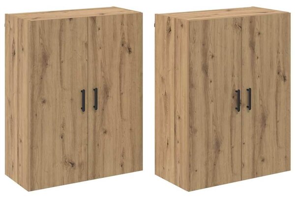 VidaXL Fali szekrény 2 db Artisan tölgy 69,5 x 34 x 90 cm Szerelt Fa