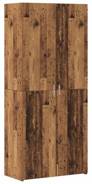 VidaXL Tárolószekrény 2 db Öreg fa 80 x 42,5 x 225 cm