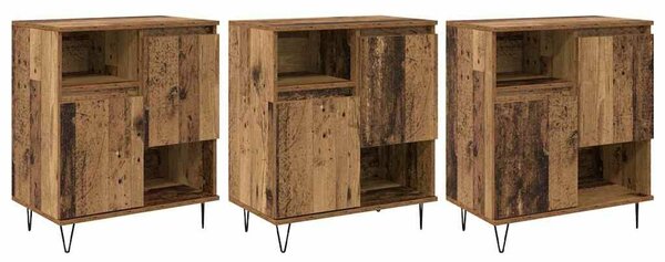 VidaXL Oldalszekrények 3 pcs Régi fa 180 x 35 x 70 cm Faanyag
