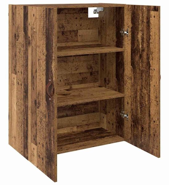 VidaXL Fali szekrény 2 db Öreg fa 69,5 x 34 x 90 cm Szerelt Fa