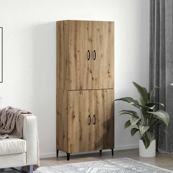 VidaXL Magasfiú 2 db Artisan tölgy 69,5 x 34 x 180 cm Szerelt Fa