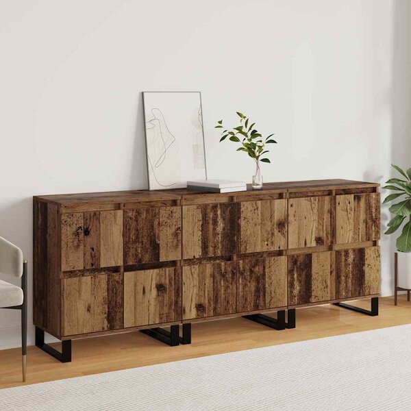 VidaXL Széf 3 db Öreg fa 60 x 35 x 70 cm