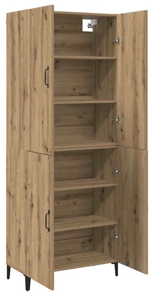 VidaXL Magasfiú 2 db Artisan tölgy 69,5 x 34 x 180 cm Szerelt Fa