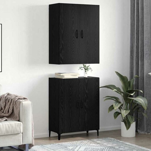VidaXL Magasfiú Musta tammi 69.5 x 34 x 180 cm Faanyag