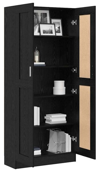 VidaXL Könyvespolc Musta tammi 82,5 x 30,5 x 185 cm Faanyag