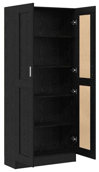 VidaXL Könyvespolc Musta tammi 82,5 x 30,5 x 185 cm Faanyag
