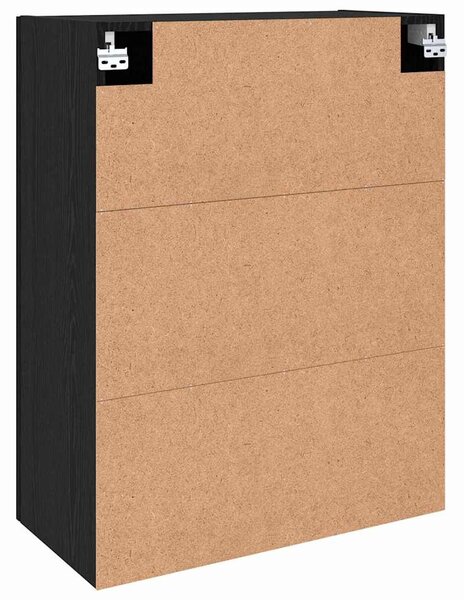 VidaXL Fali szekrény 2 db Fekete tölgy 69,5 x 34 x 90 cm Szerelt Fa